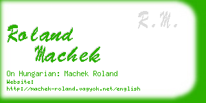 roland machek business card